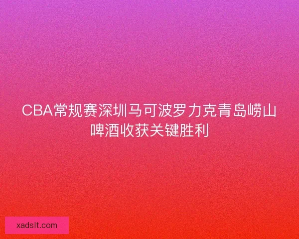CBA常规赛深圳马可波罗力克青岛崂山啤酒收获关键胜利
